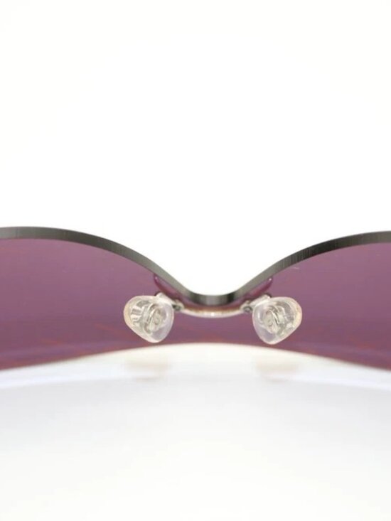 Chanel Silvertone Metal and Red Tinted Shield Sunglasses-71158 main image 7